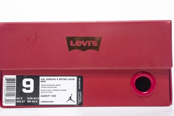 AO2571-100 Levi's White Jordan Denim Air 4 1127